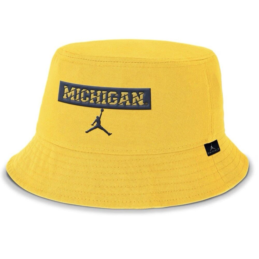 NWT Michigan Wolverines Jordan Yellow Bucket Hat Size Large Jumpman College NCAA